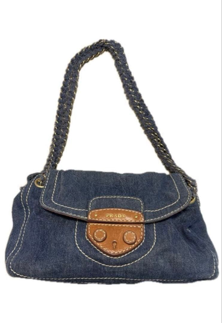 PRADA デニム　チェーンバッグ