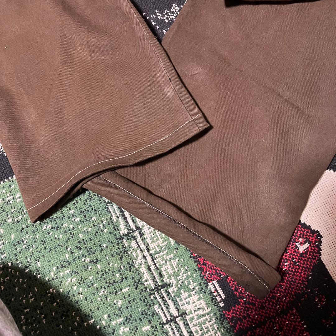 50s 60s レーヨン ギャバジン ドレープ スラックス 茶色 ヴィンテージ