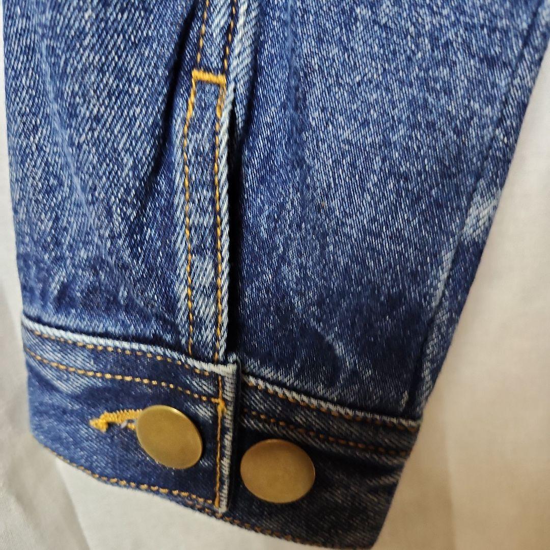 somari ヴィンテージ風デニムジャケット Gジャン ノーカラー フリンジ