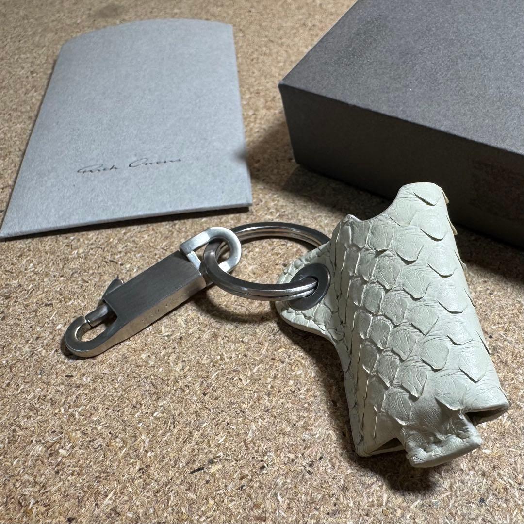 Rick Owens ミニライターホルダー　パイソンレザー　白