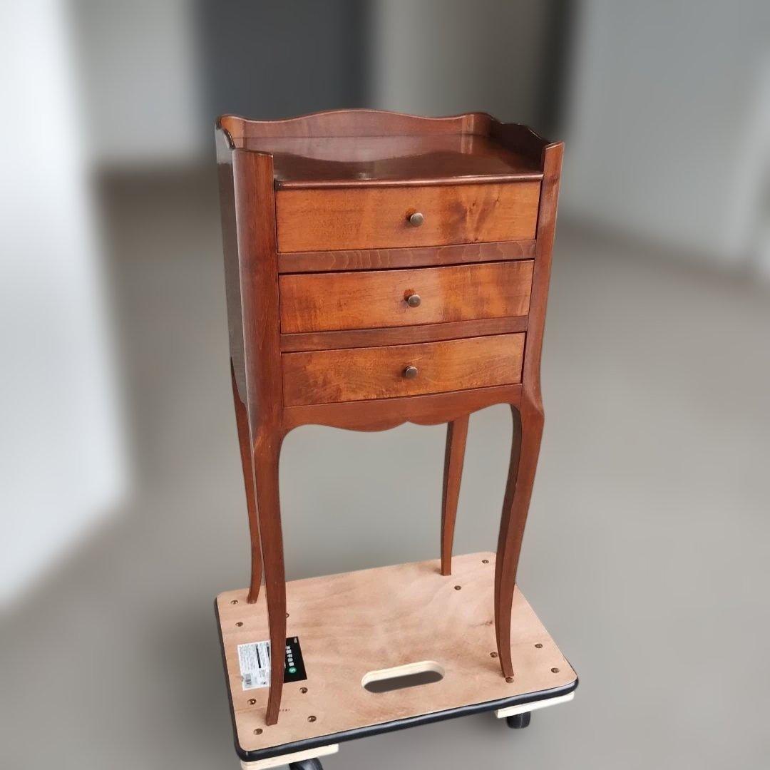 アンティーク　猫足　三段引出し　サイドキャビネット　ナイトキャビネット