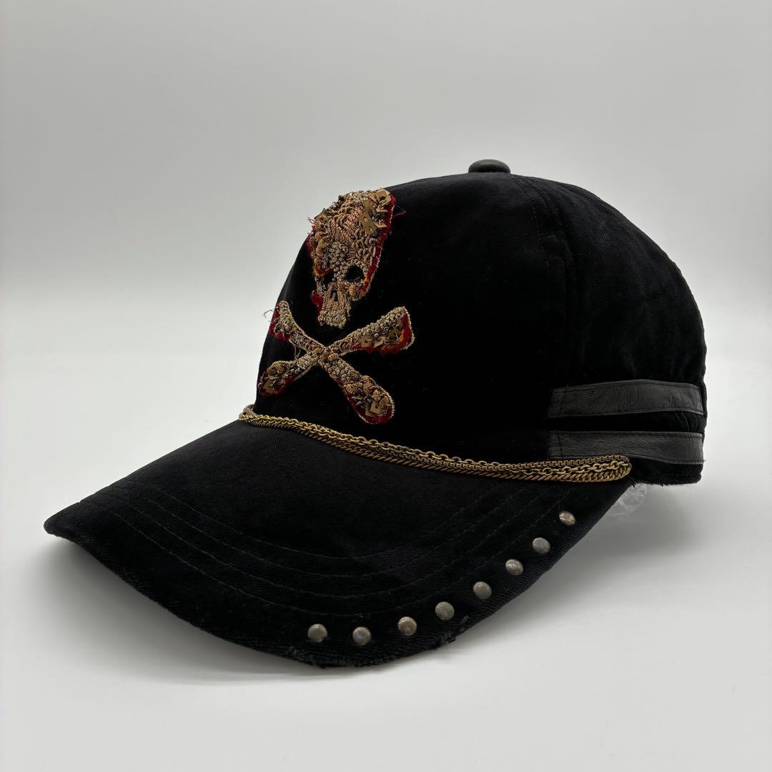 帽子 Special! 00s Roen Velour Skull Chain Cap