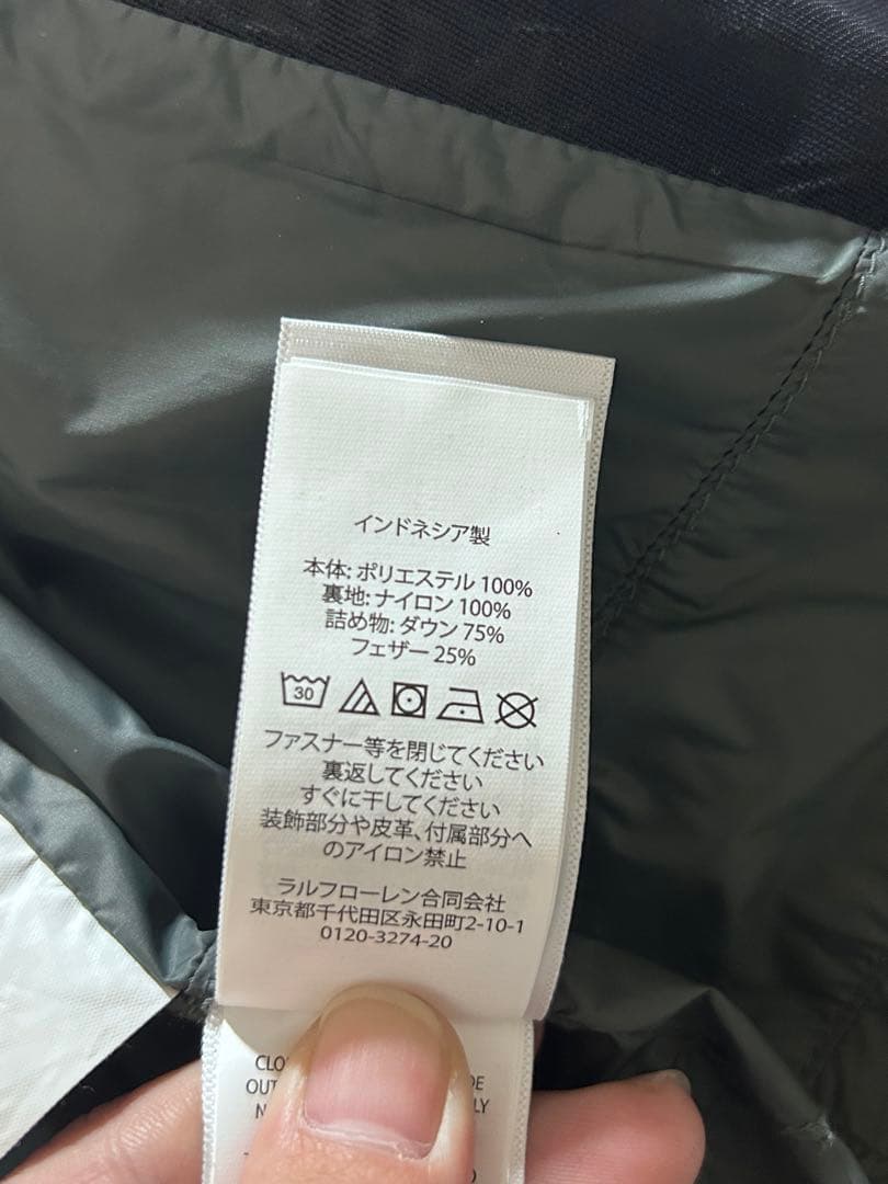 現行タグ POLO RALPH LAUREN ダウンベスト 刺繍ロゴ