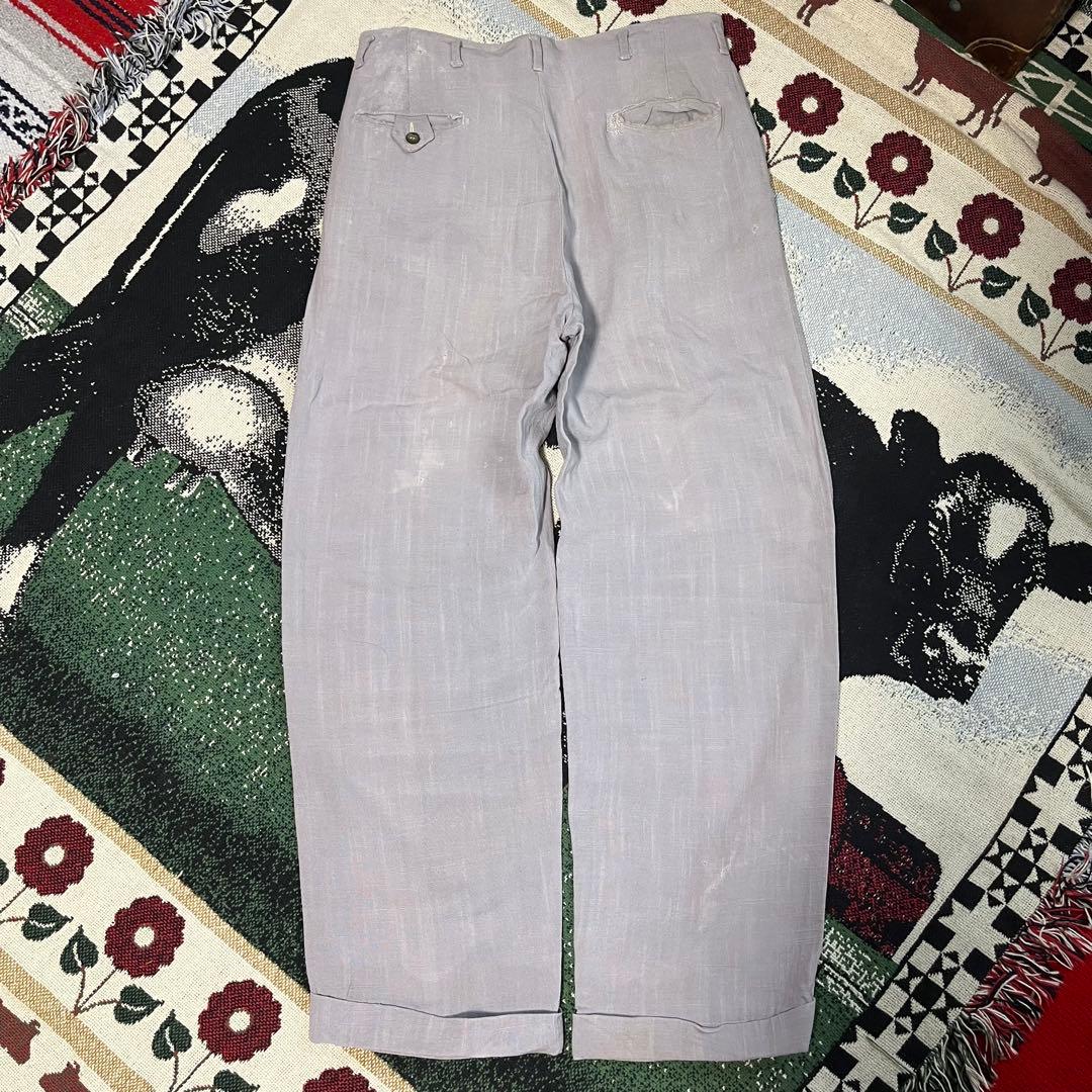 50s ネップ 絣 リネン ヴィンテージ ギャバジン レーヨン 60s ピンク