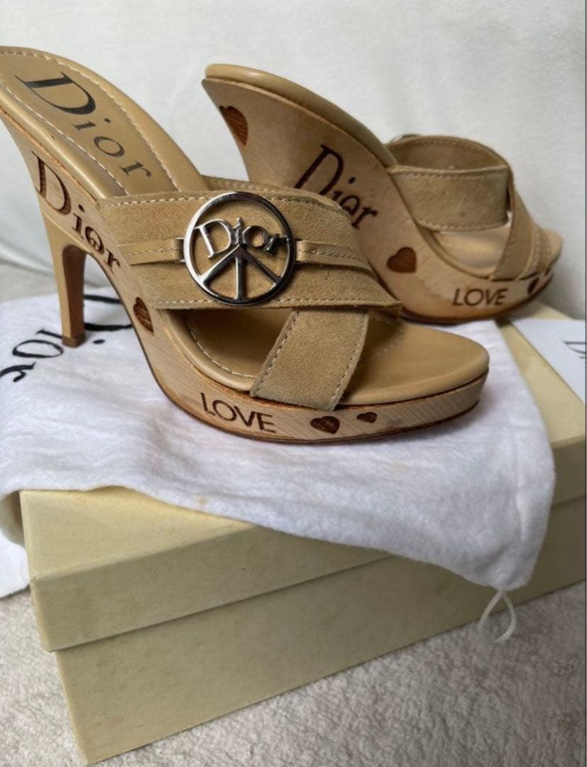 m*い様 Dior ベージュ ハイヒールサンダル 保証カード付き