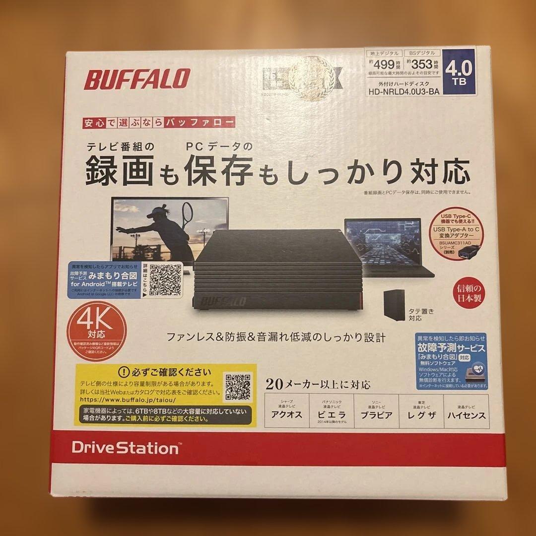 BUFFALO HD-NRLD-4.0U3-BA 4TB 外付けハードディスク