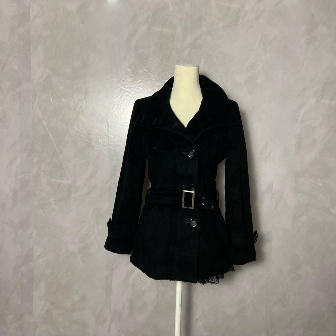 む*）様 ピーコート ウール 平成ギャルy2k グランジ ナポレオン ベルト ダ