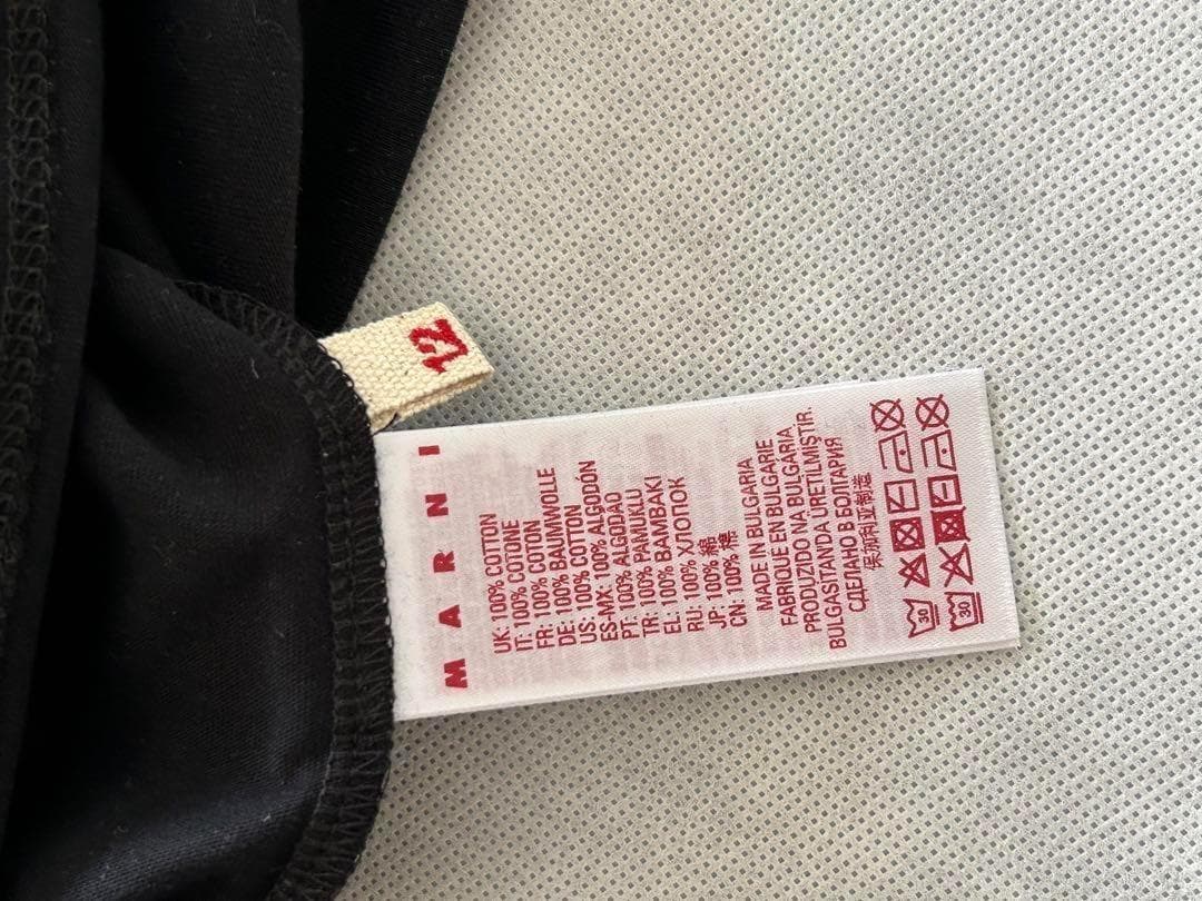 【残2】大人もOK MARNI シャツ 半袖 ロゴ ブラック 12Y 150cm