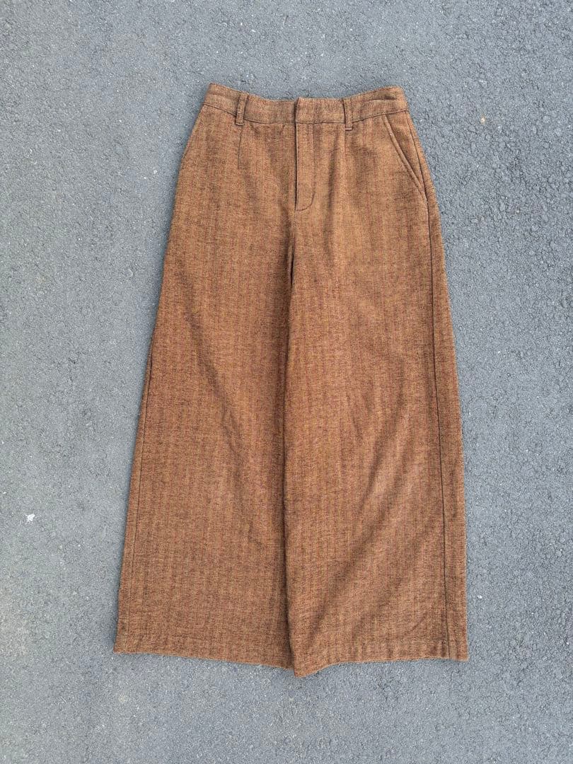 90s ワイドスラックス　赤ストライプ 古着