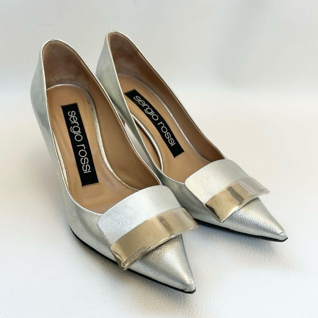 セルジオロッシ SR1 ヒール パンプス シルバー 34