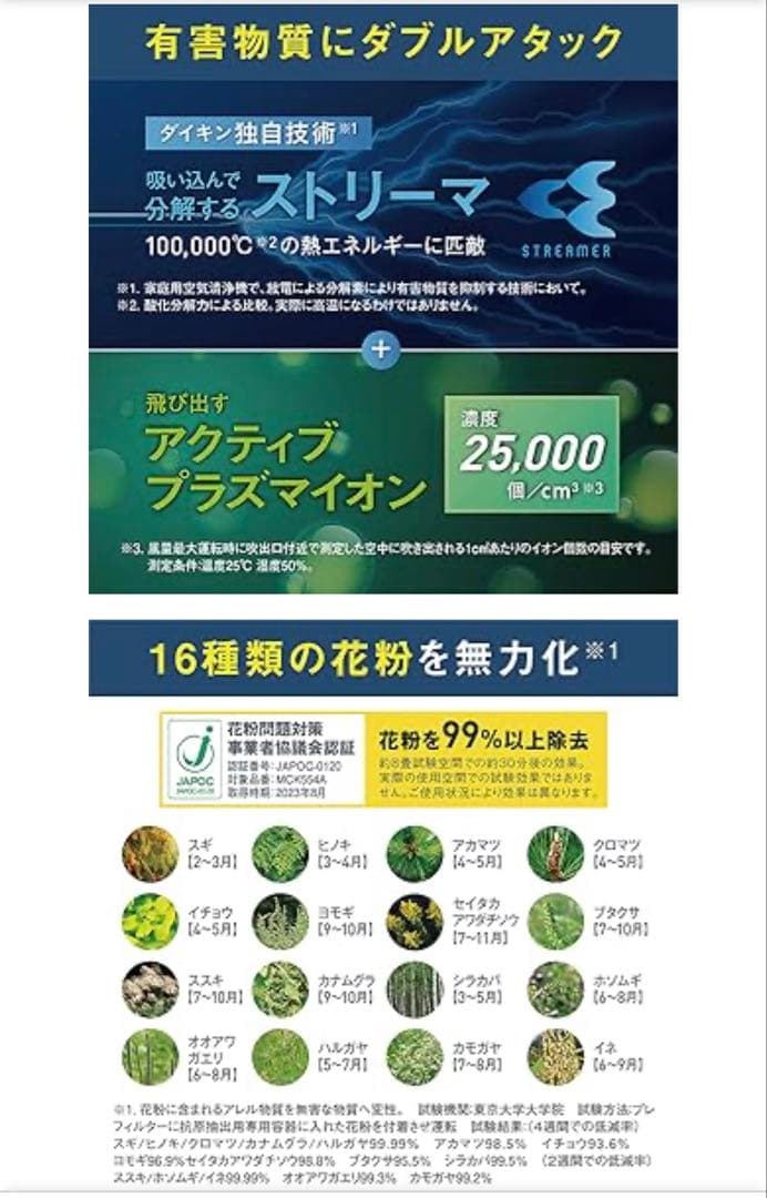 ダイキン 加湿ストリーマ空気清浄機 MCK55YN 2021年製