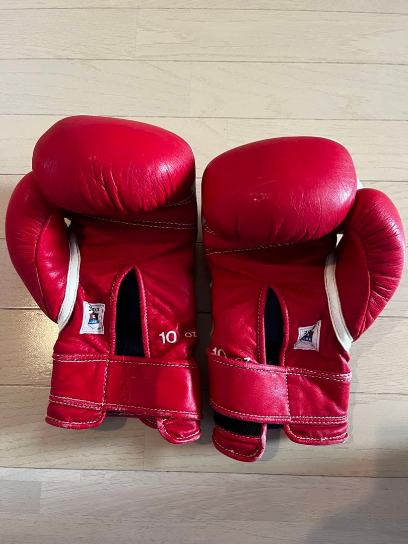 Winning ボクシンググローブ 10oz 赤/白(本革/レア)