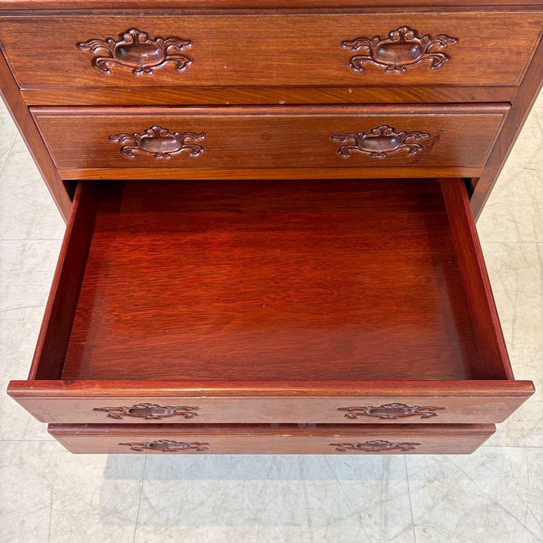 アジアンヴィンテージ　唐木家具　猫脚　4段チェスト