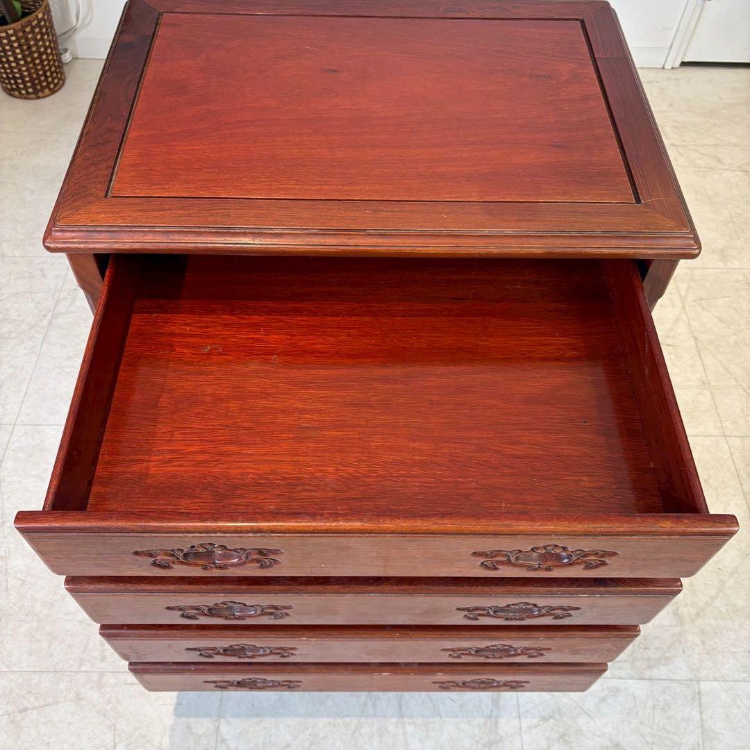 アジアンヴィンテージ　唐木家具　猫脚　4段チェスト