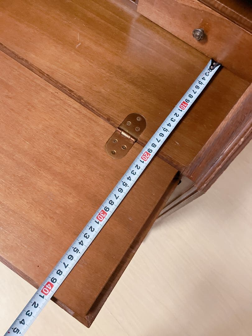 鍵付き　ライティングビューロー　デスク　チェスト　木製　デスクチェア