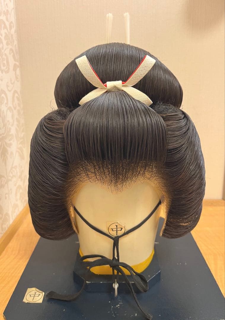 【人毛 日本髪かつら 中サイズ】花嫁和装 婚礼 舞踊 練習用 軽量 平成期