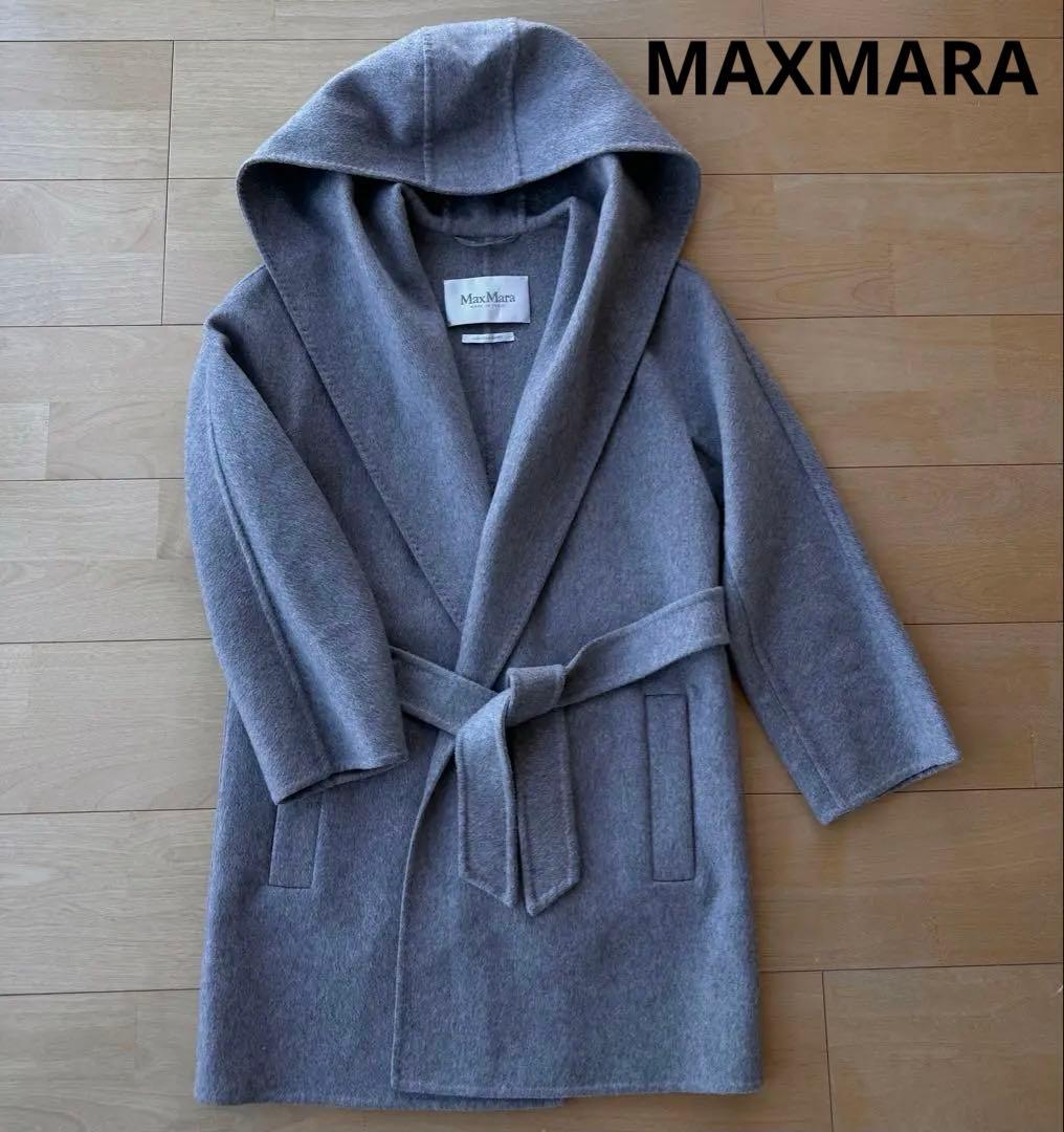 MAXMARA マックスマーラ　カシミヤ　フーデット　コート　白タグ　リアルト