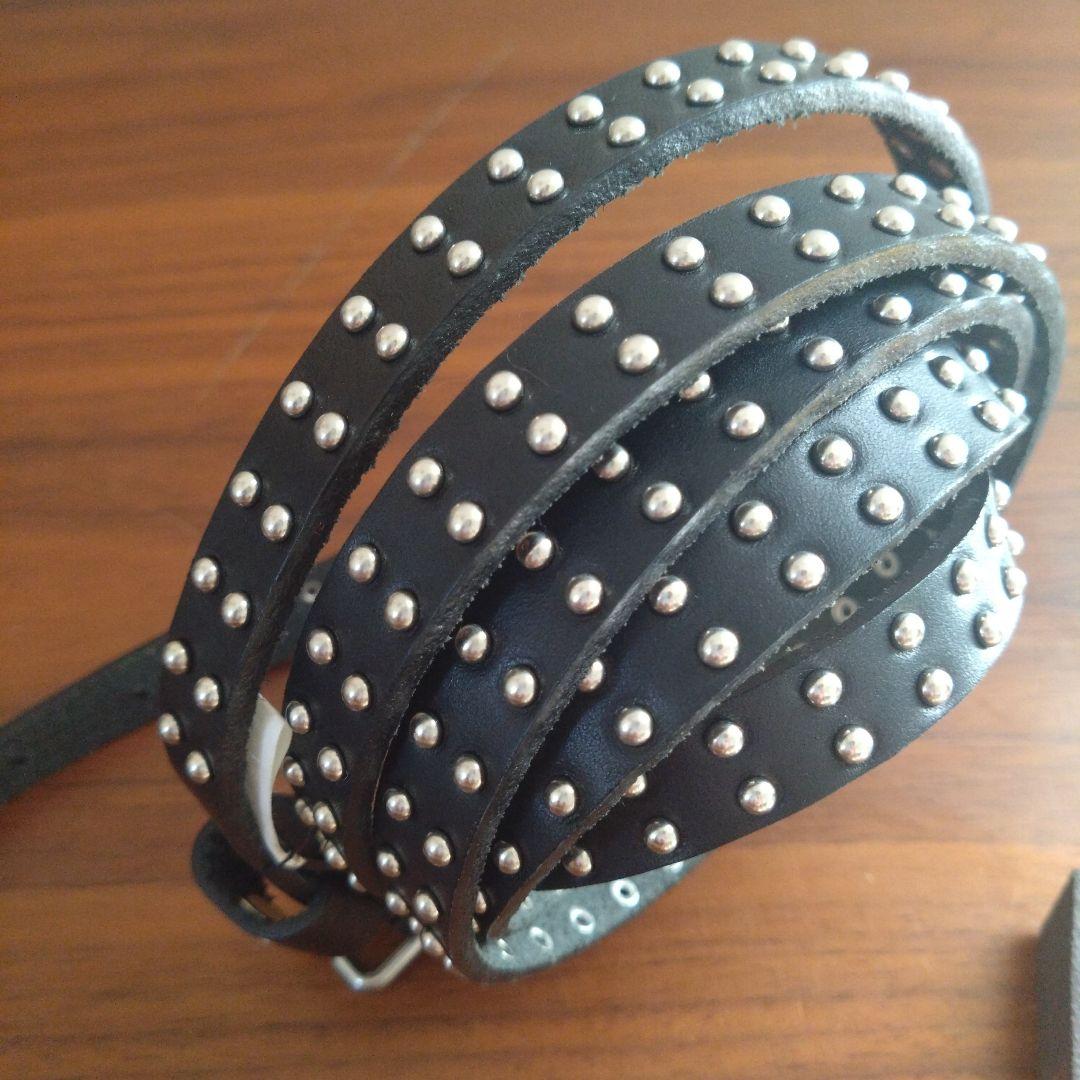 tao COMME des GARCONS スタッズレザーベルト Black