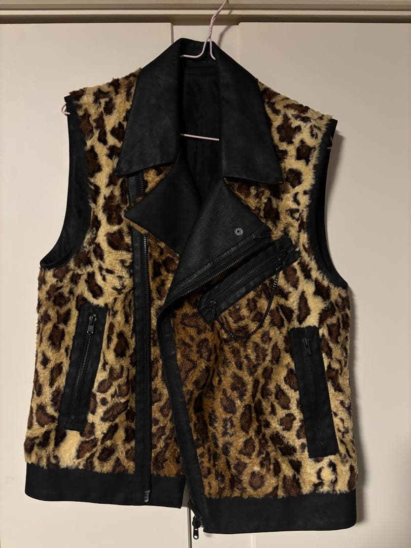 NUMBER (N)INE ナンバーナイン　レオパード　豹柄　ジレ　ライダース