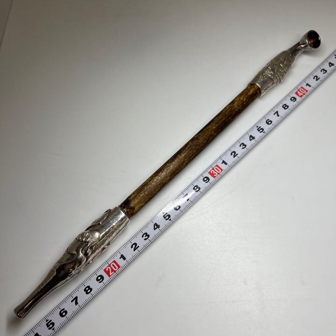 銀刻印　松流軒政輝　大キセル　163g 東Y8-0204☆2F