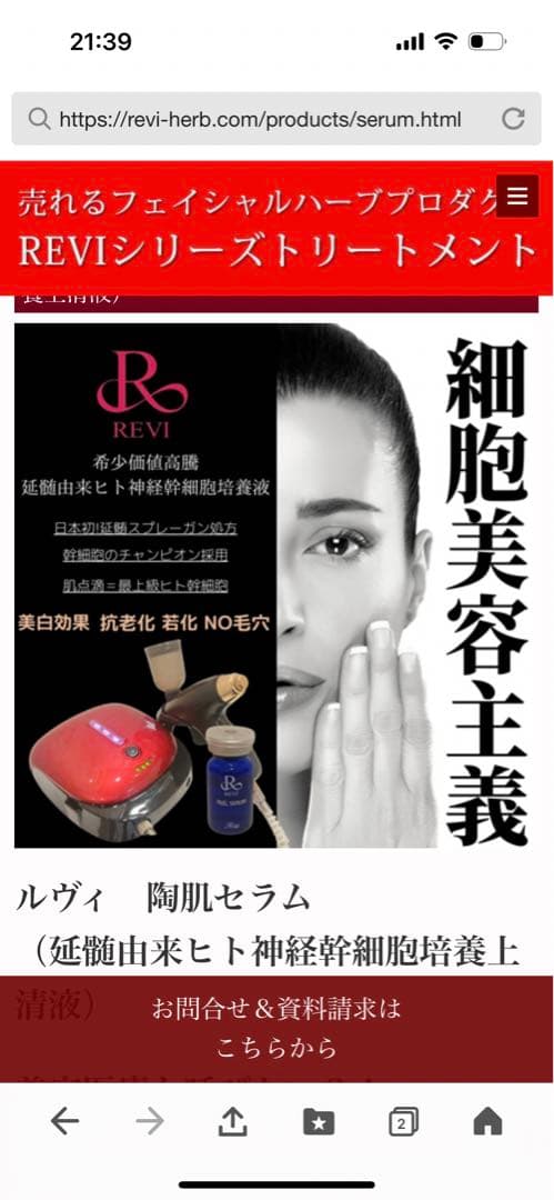 REVI ルヴィ スプレーガン 陶肌 セラム ハーブピーリング