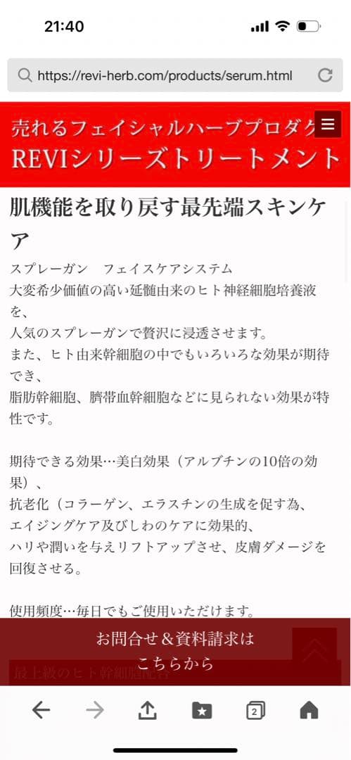 REVI ルヴィ スプレーガン 陶肌 セラム ハーブピーリング