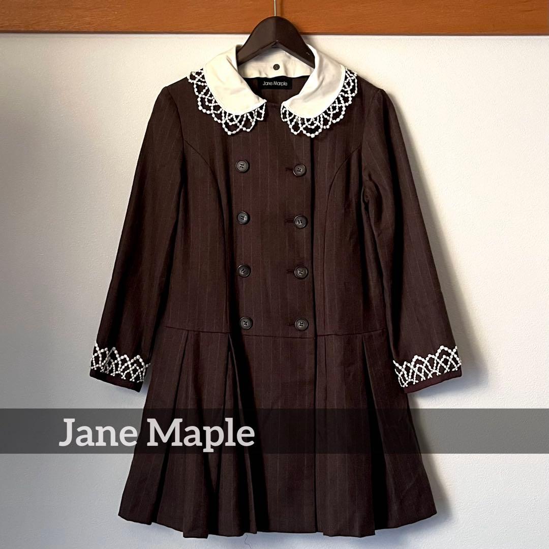 【Jane Maple ジェーンマープル】 ストライプレースカラー ワンピース