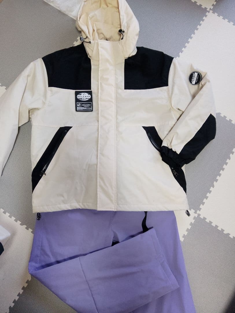 レディース スノーボードウェア ホワイト/ブラック/ラベンダー