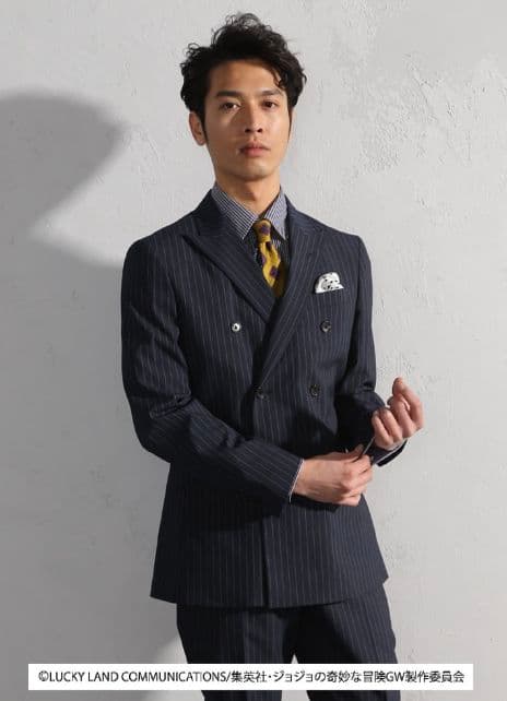 限定PSFA ダブルスーツ ネイビーストライプ