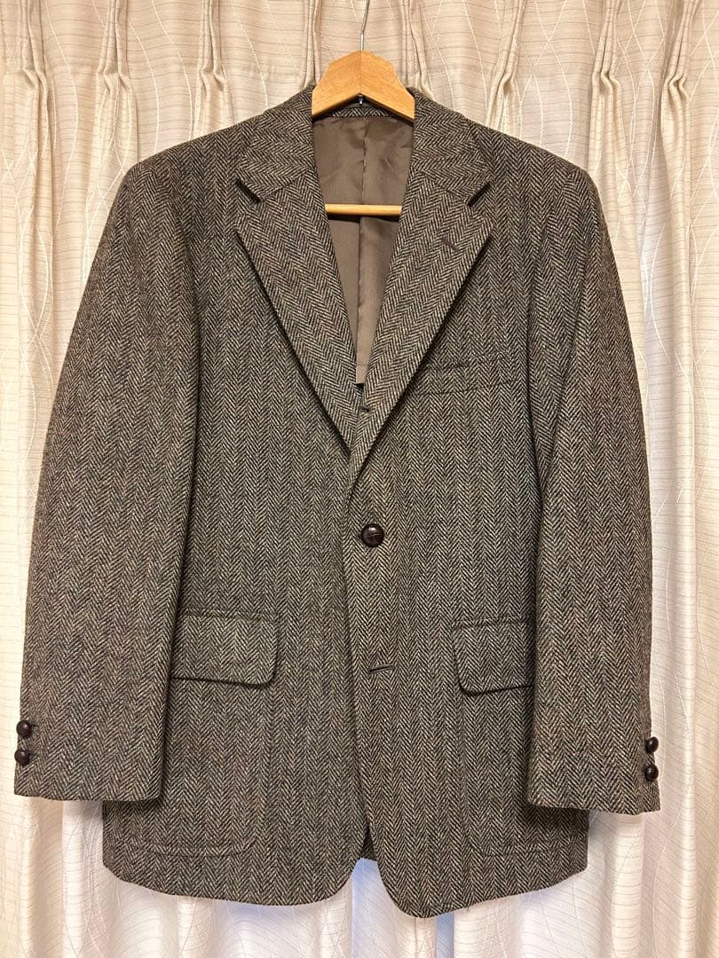 J.PRESSブラウン　ヘリンボーン柄のツイード織　ジャケット