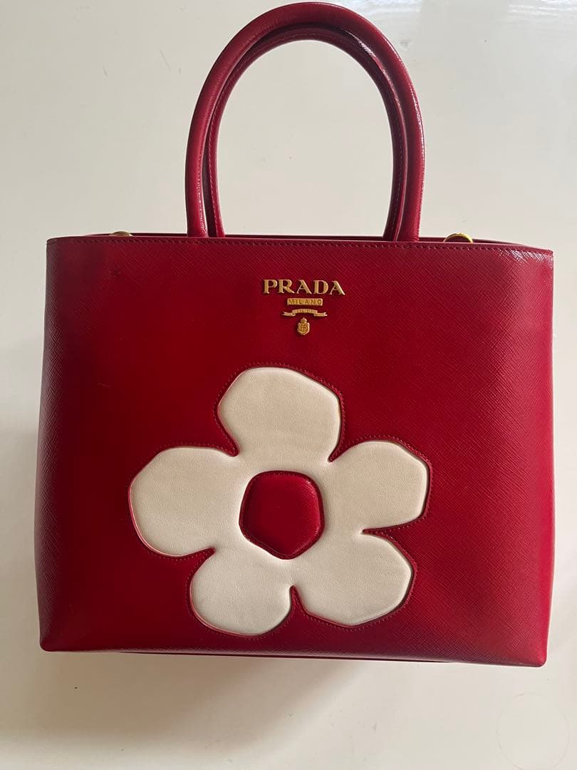 ドリア PRADA フラワー トート(ストラップ付)