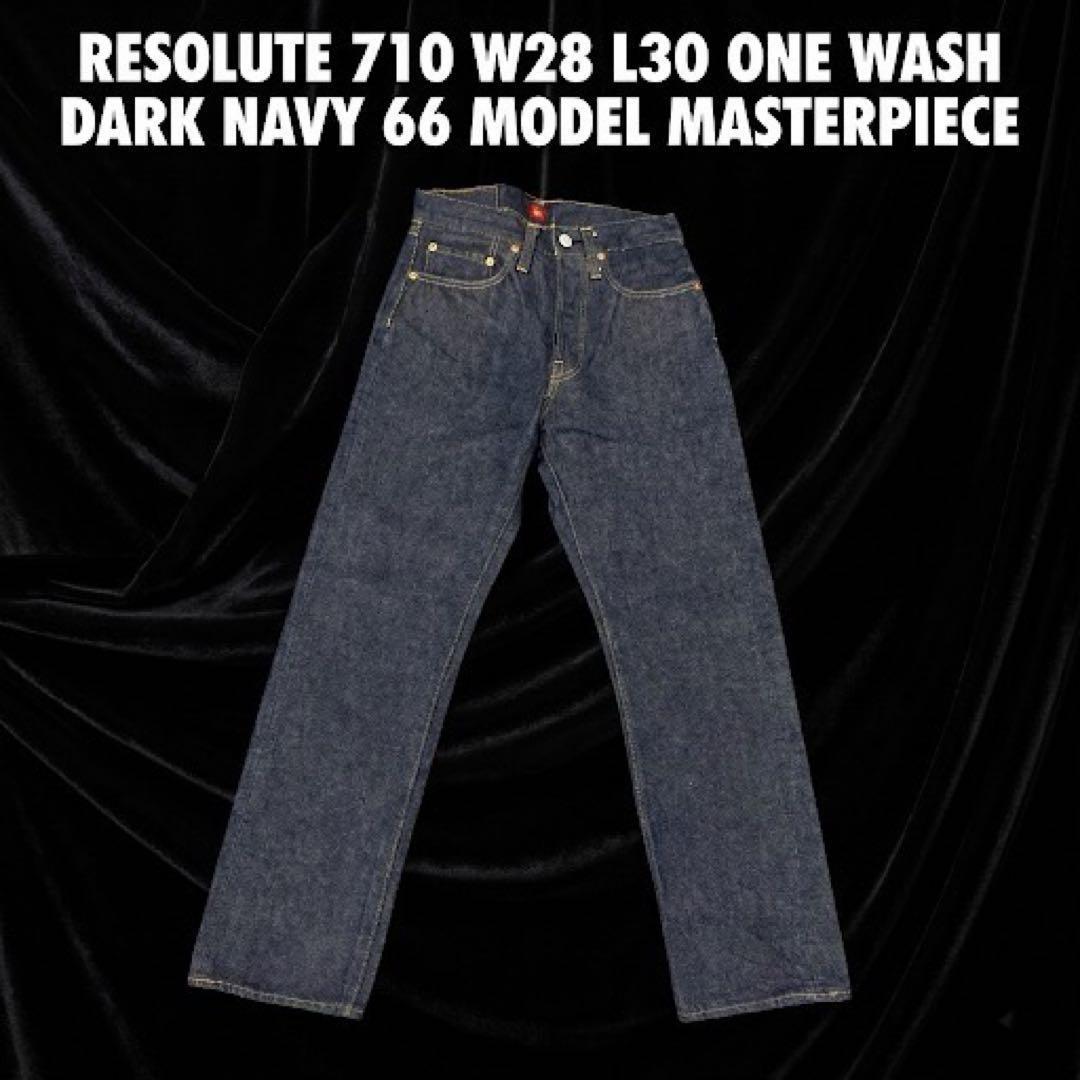 未使用RESOLUTE 710 W28 L30 ワンウォッシュ 濃紺 66モデル