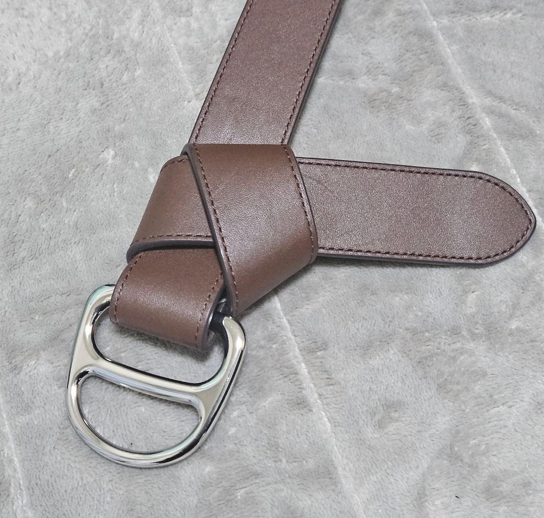 ブラウンレザーベルト クロスデザイン