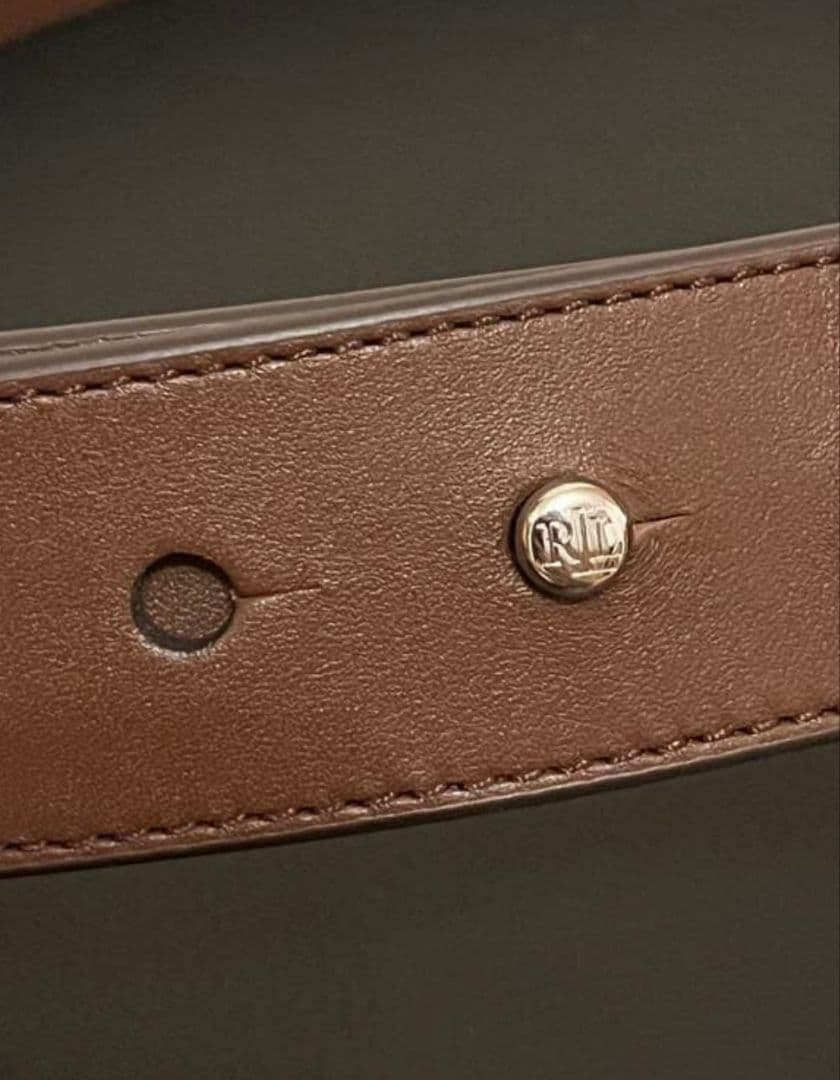 ブラウンレザーベルト クロスデザイン