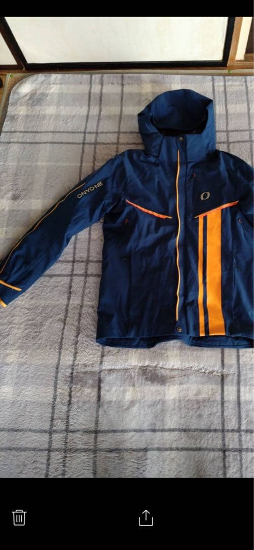 オンヨネ・ネイビー/オレンジ スキーウェア フード付き・XL 上着のみ！