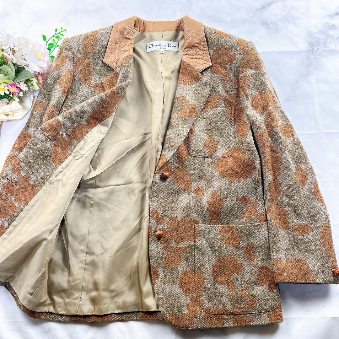 超希少✨Christian Dior テーラード 花柄 胡桃ボタン sports
