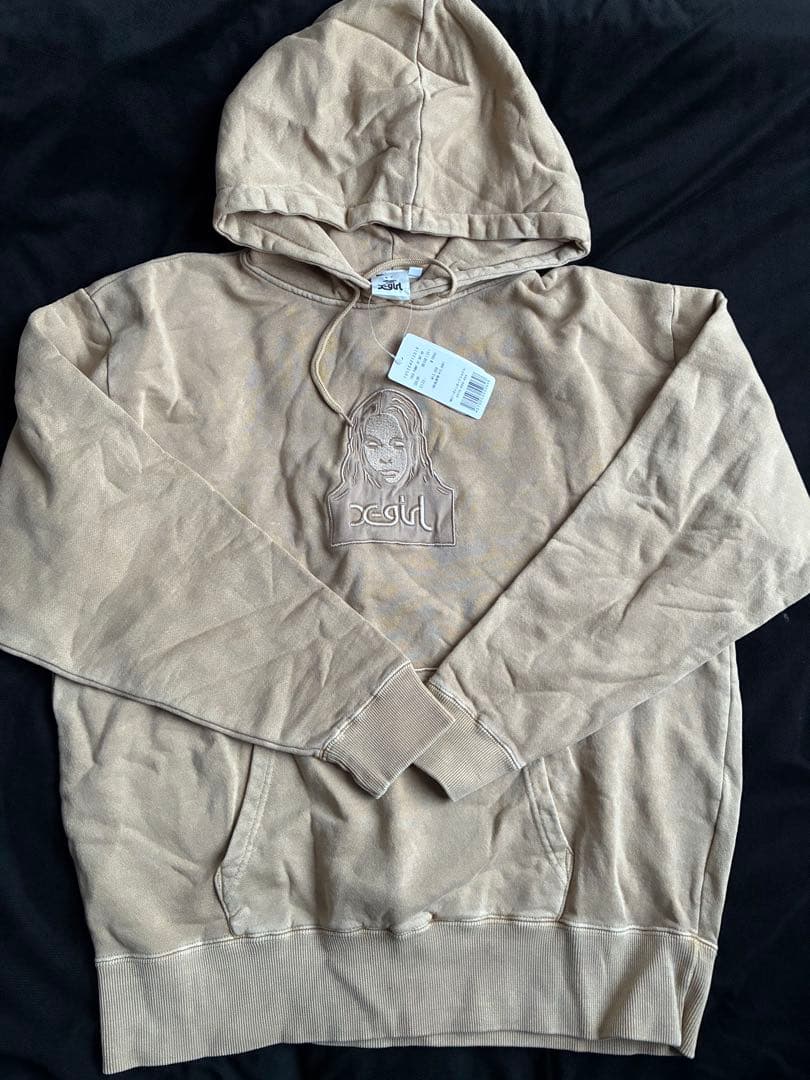 新品未使用　タグ付きXgirl ベージュ スウェットパーカーフーディー