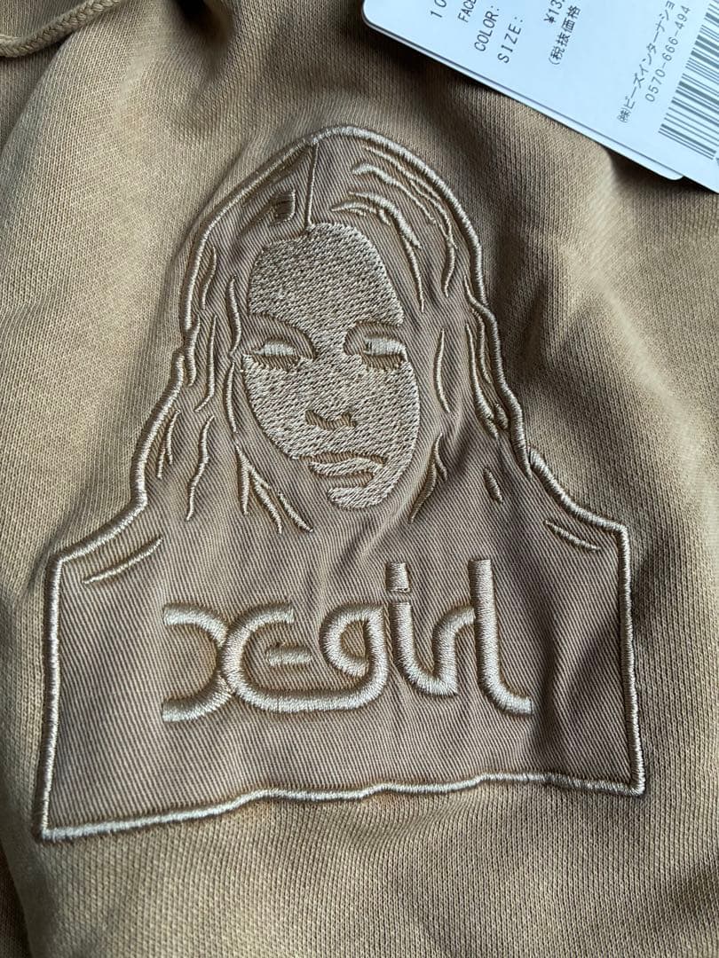 新品未使用　タグ付きXgirl ベージュ スウェットパーカーフーディー