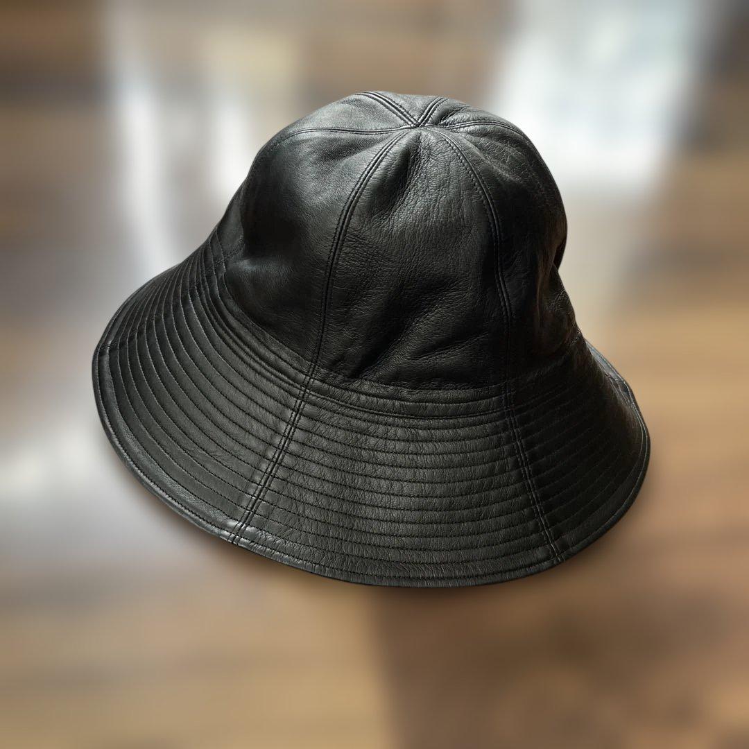 レザー バケットハット レザー　ブラック　キジマタカユキ