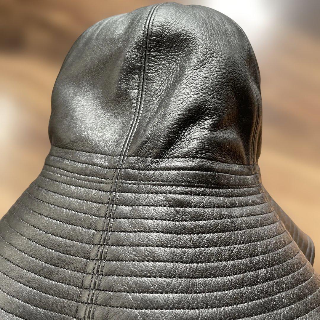 レザー バケットハット レザー　ブラック　キジマタカユキ