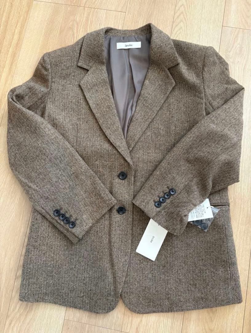 anuke ヘリンボーンウールジャケット