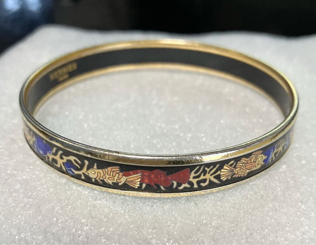 HERMES 魚とコーラル模様 バングル