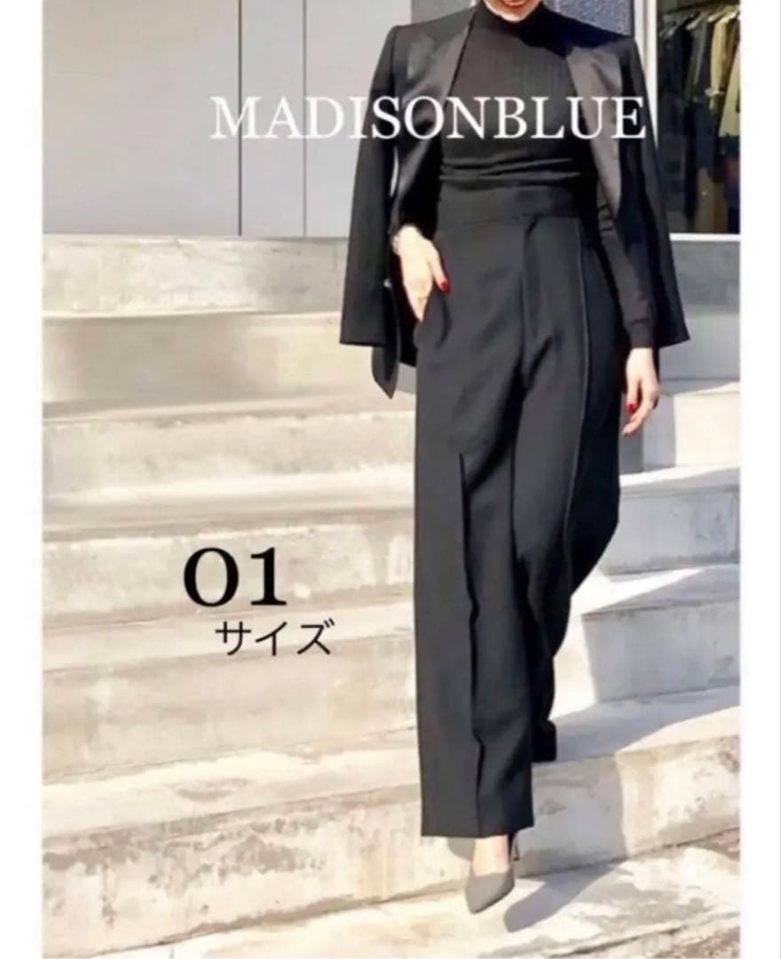 MADISONBLUE ウールワイドパンツ 01 black