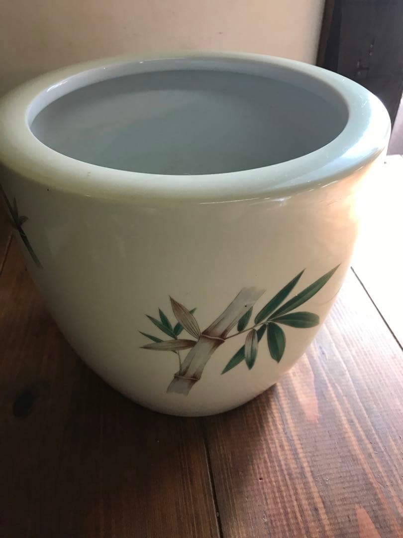 希少　ノリタケ　則武　日陶　火鉢　陶器　竹　時代物　白　オールドノリタケ