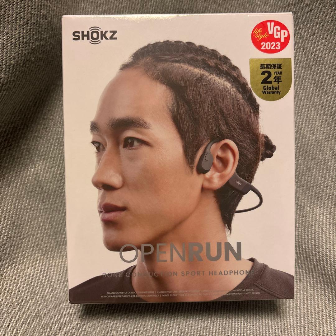 【新品未開封】SHOKZ OpenRun 骨伝導イヤホン ブラック