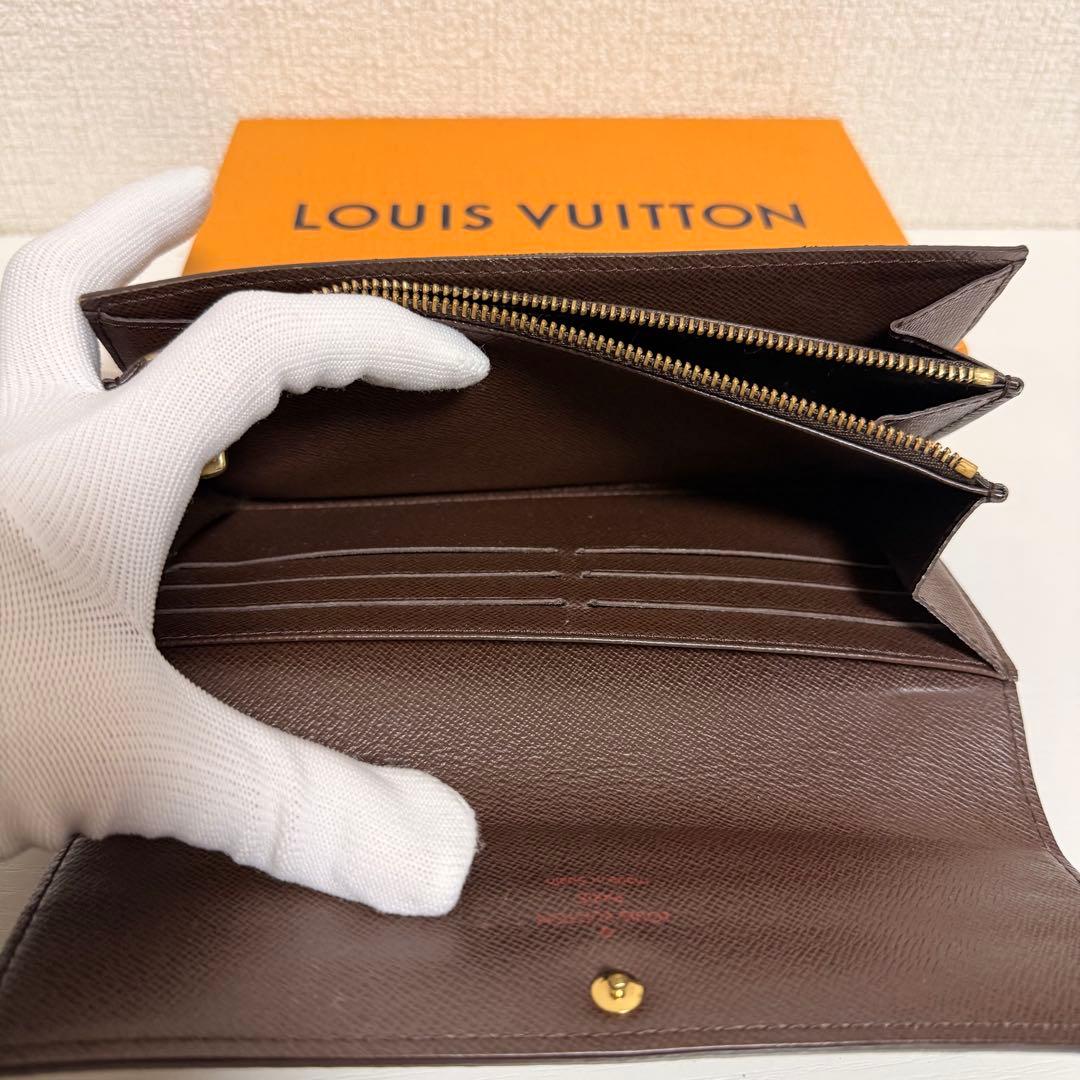 LOUIS VUITTON ダミエ・エベヌ　長財布　ポルトフォイユ・サラ
