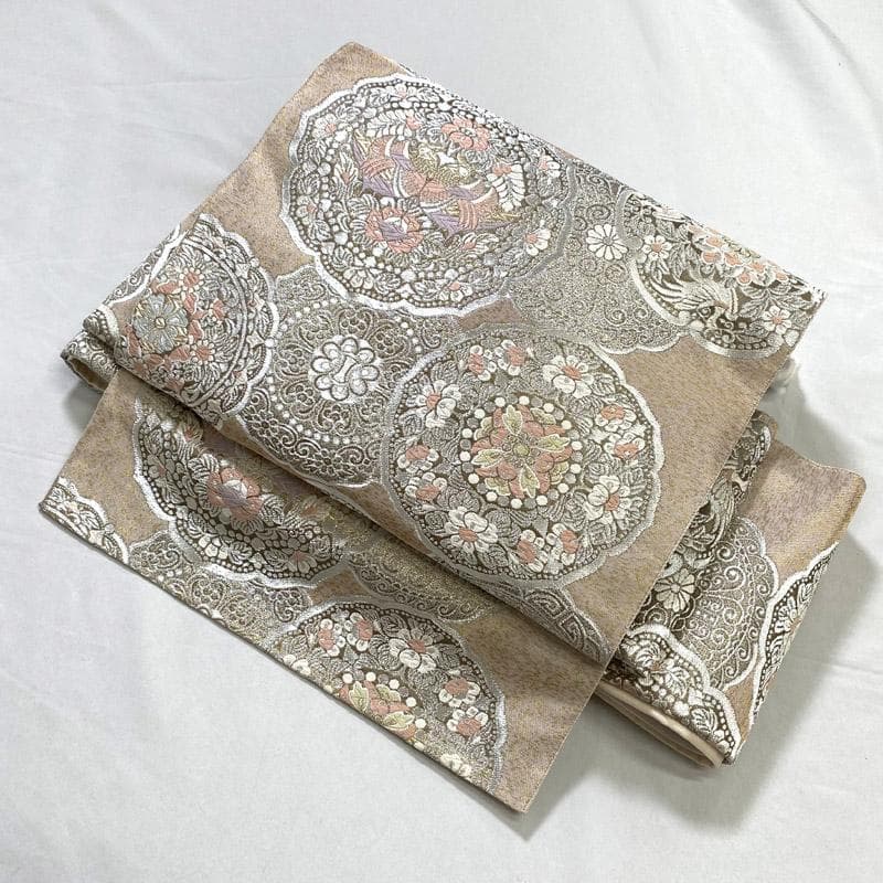 512mr64▲ワンタッチ作り帯 きものやまと 金糸 二重太鼓 袋帯▲美品