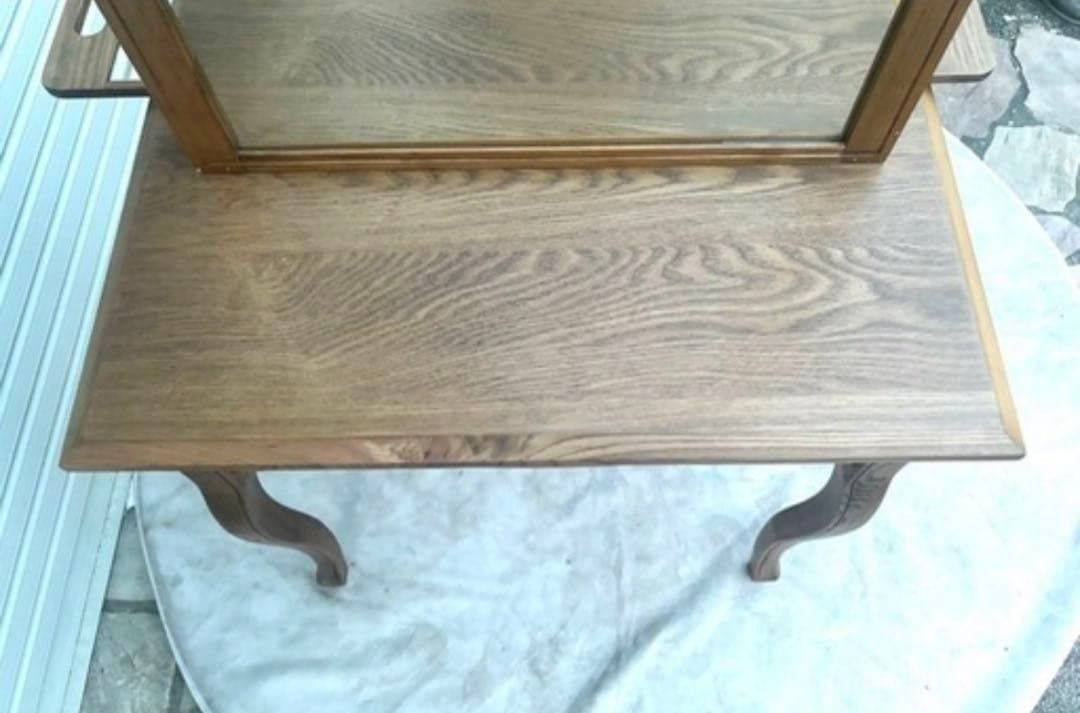 美容室　両面鏡 木製アーチ型ミラー付きドレッサー