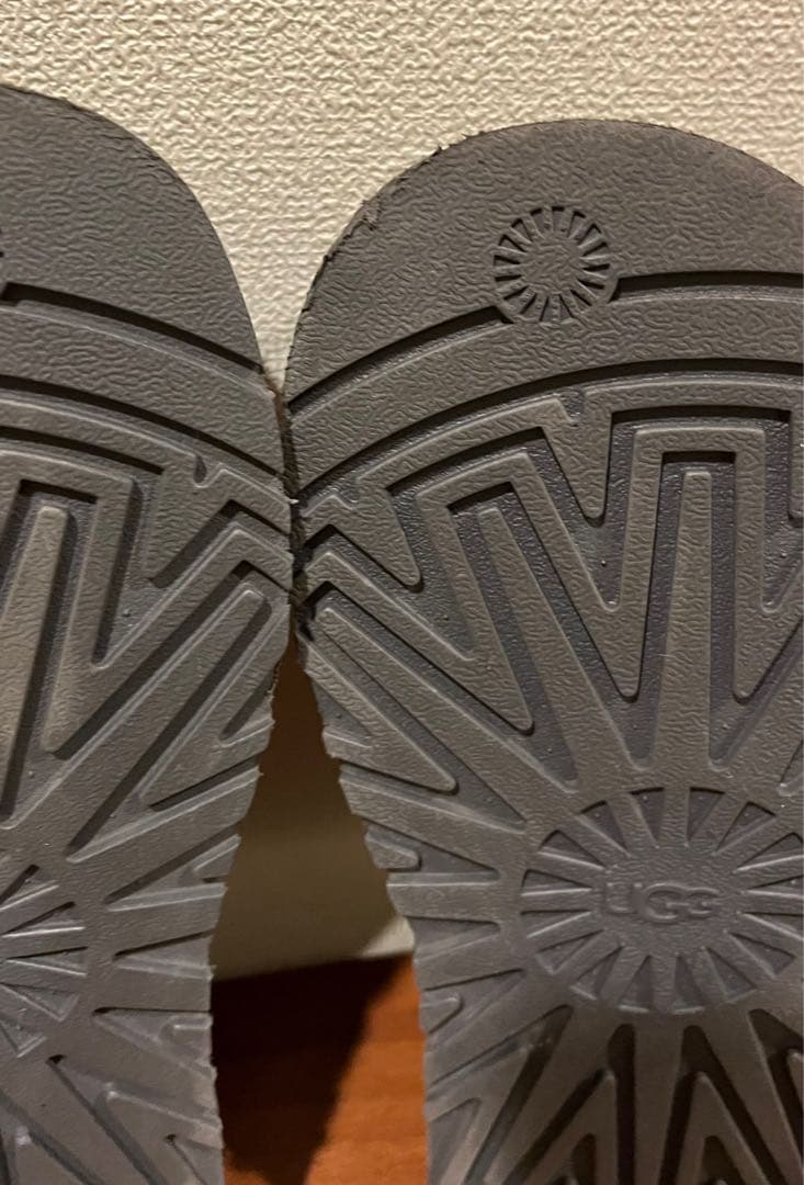 UGG ディスコ スライド ファーサンダル 厚底　グレー　23cm