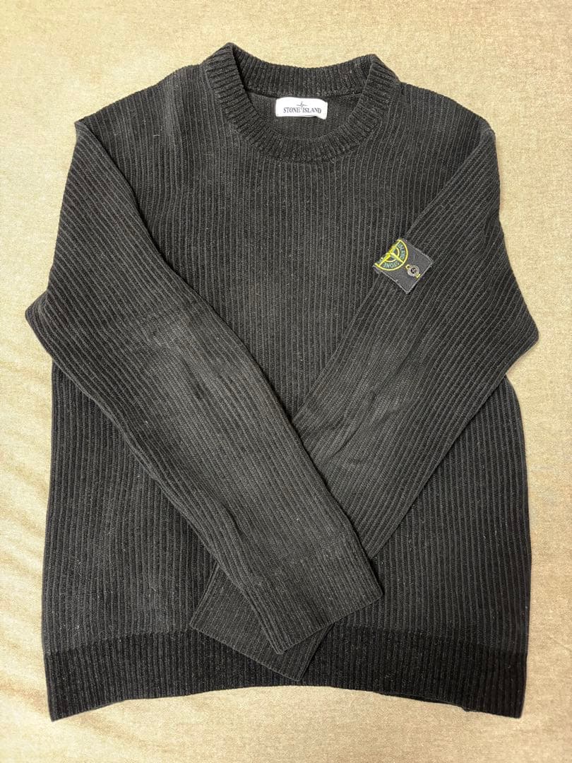 [美品] STONE  ブラックリブセーター Lサイズ